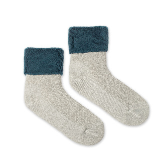 Vlněné ponožky Vlnáč Termo šedé, modrý lem Šedé M (39-42)