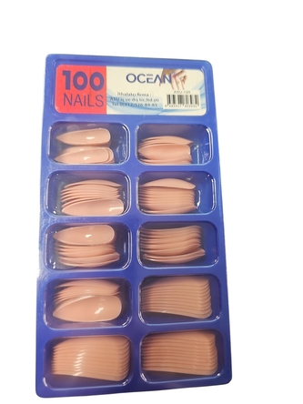 Leventi Sada tělově růžových nehtů - špičaté různé velikosti v jednom balení