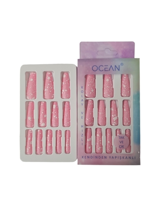 Leventi Umělé nalepovací nehty s dekorem a s lepící ploškou-s22- 12 ks