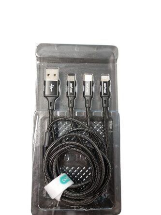 Leventi Multifunkční kabel 3v1 AB-SJ11- Černá