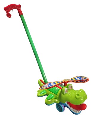 Leventi Tahací krokodýl na tyči-jezdík na kolečkách