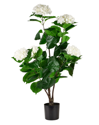 VIRIDIS Sztuczny kwiat hortensja biały 14x13x92cm