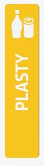 Samolepka pro odpadkový koš na tříděný odpad TITAN - PLAST, žlutá, 17 x 95 cm