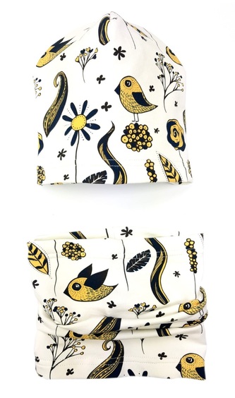 Bexa Jarní, podzimní čepice + komínek, Bird, granát; 116 (5-6r); granát