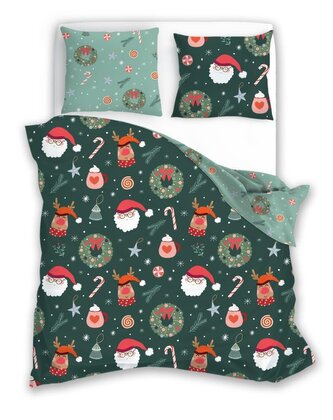 POŚCIEL KPL.140X200+70X90 HOLLY JOLLY 006 MIKROFIBRA SATYNOWA