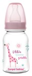 Canpol babies Lahvička s potiskem 125 ml , Žirafka - růžová; růžová; plast