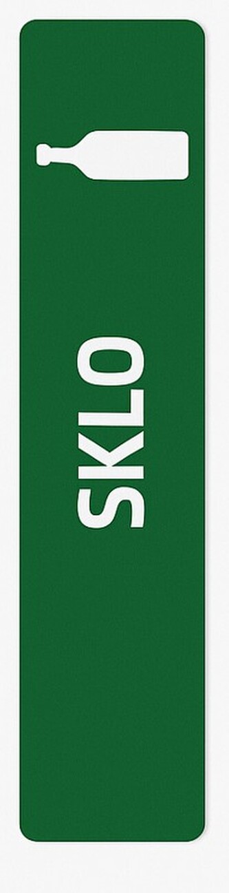 Samolepka pro odpadkový koš na tříděný odpad TITAN - SKLO, zelená, 17 x 95 cm