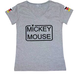 Dámské tričko MICKEY motivy na ramenou krátký rukáv, šedá, velikost: xl