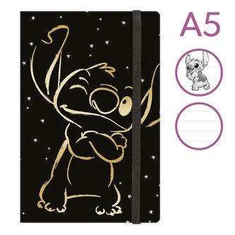 Colorino zápisník s gumičkou, Stitch Gold 3, A5, 80 g, 80 stránek, linkovaný Colorino zápisník s gumičkou, Stitch Gold 3, A5, 80 g, 80 stránek, linkovaný