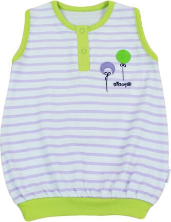 Nicol Tunička  kr.r. - BALONKY, fialové proužky, vel. 80; 80 (9-12m)