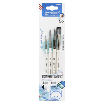 Sada plochých a kulatých štětců (4 ks) na blistru