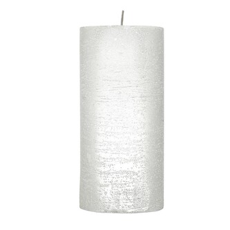 ARÔME Rustikální svíčka 7x15cm Metalická barva Bílá