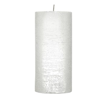 ARÔME Rustikální svíčka 5x10cm Metalická barva Bílá