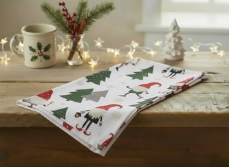 Vánoční bavlněná utěrka SANTO ENANO 40x60 cm skřítek 100% bavlna