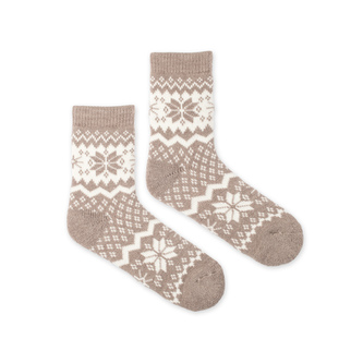 Dětské vlněné ponožky Vlnáč Sněhová vločka béžové Béžové L (31-34)
