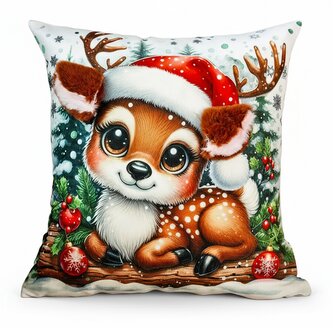 Vánoční polštář s 3D aplikací LITTLE DEER 40x40 cm Mybesthome