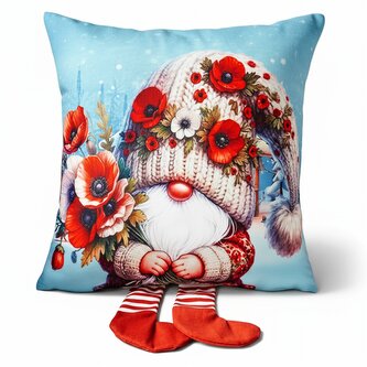 Vánoční polštář s 3D aplikací GNOMES LOVE 40x40 cm Mybesthome
