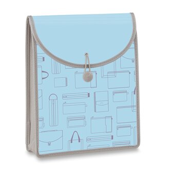 Aktovka Foldermate Vintage, A4, vrchní plnění - modrá