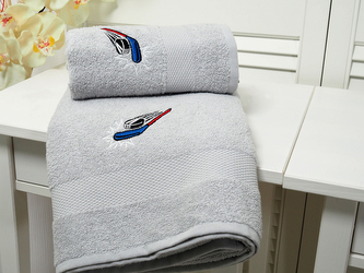 B.E.S. - Petrovice, s.r.o. Ručník s výšivkou 50x90 Adria - šedá Hockey