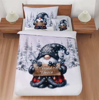 Povlečení mikrosatén, Veselé vánove, 140 x 200 cm + 70 x 90 cm + 45 x 45 cm