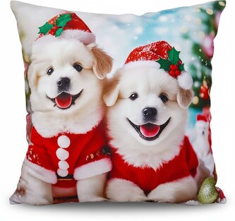 Vánoční polštář PSÍ KAMARÁDI 40x40 cm Mybesthome