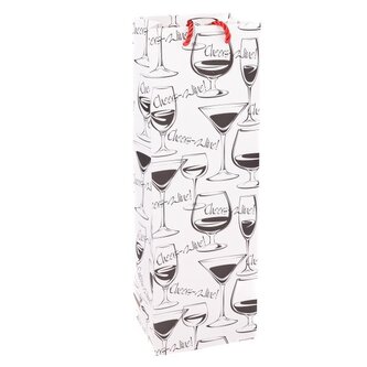 Papírová taška na víno - sada 12ks, 0/50