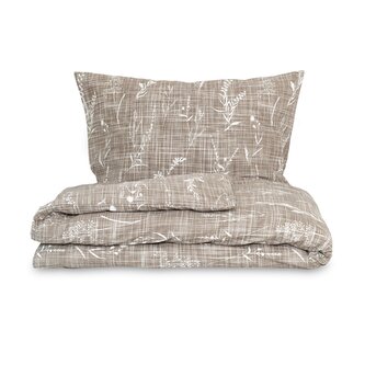 Prodloužené ložní flanelové povlečení 140x220, 70x90cm PODZIM béžový