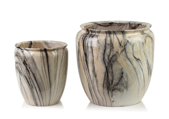 NEVA MARBLE Komplet 2 osłonek ceramicznych 30,5x30,5x30,5/20,5x20,5x23 cm