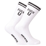 Ponožky Nedeto sportovní vysoké Fxck U bílé (1NOBT9) XL