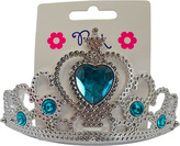 Plastová korunka na čelence ozdobená modrým akrylovým srdcem