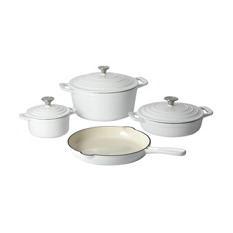 CS SOLINGEN Sada nádobí litinová Xanten 7 ks bílá CS-094805