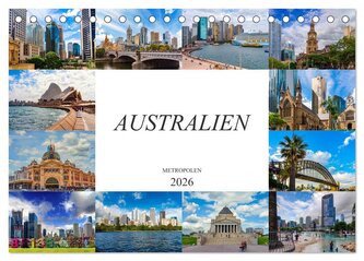 Australien Metropolen (Tischkalender 2026 DIN A5 quer), CALVENDO Monatskalender