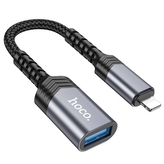 Adaptér Hoco UA24, Lightning na USB A, černý