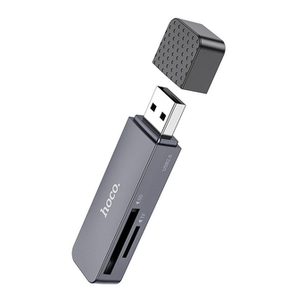 Čtečka paměťových karet HOCO HB45, USB A 2.0, barva metal grey
