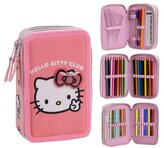 Školní trojdílné pouzdro Hello Kitty: Klub Hello Kitty (13 x 20 x 7 cm)