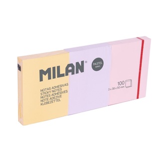 Blok lepící MILAN 38 x 50 mm (3x 100 listů) pastelové barvy Blok lepící MILAN 38 x 50 mm (3x 100 listů) pastelové barvy