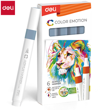 Deli Marker akrylowy dark gray Deli Marker akrylowy dark gray