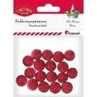 Styropianowe kulki 15/20mm czerwone 24szt Styropianowe kulki 15/20mm czerwone 24szt