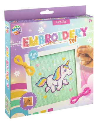 Vyšívání , rámeček 15 x 15 - jednorožec