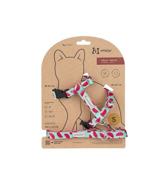 Kšíry pro kočku s vodítkem BeHappyCat Watermelon-S