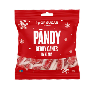 Pandy Candy 50 g berry canes (jahoda-vanilka)