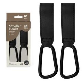 Haczyki do wózka uniwersalne czarne 2szt