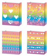 Dárková taška S - Duhová se srdíčky