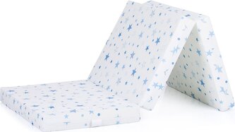 CHIPOLINO Skládací matrace 60 x 120 cm White,blue stars CHIPOLINO Skládací matrace 60 x 120 cm White,blue stars