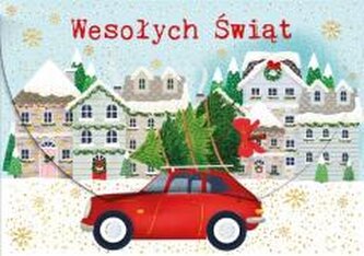 Karnet na kasę Boże Narodzenie Auto z choinką