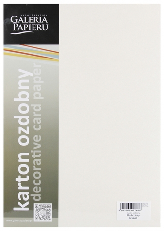 Karton ozdobny A4 biały 200g Flash 20ark GALERIA PAPIERU 205401 Karton ozdobny A4 biały 200g Flash 20ark GALERIA PAPIERU 205401