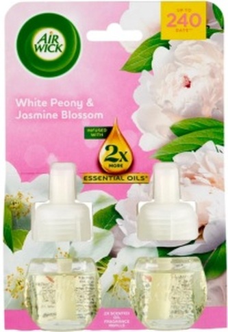 Air Wick White Peony & Jasmine Blossom - Pivoňka a jasmínový květ DUO elektrický osvěžovač náhradní náplň 2 x 19 ml