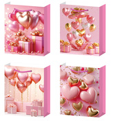 Dárková taška L - Růžové srdíčka