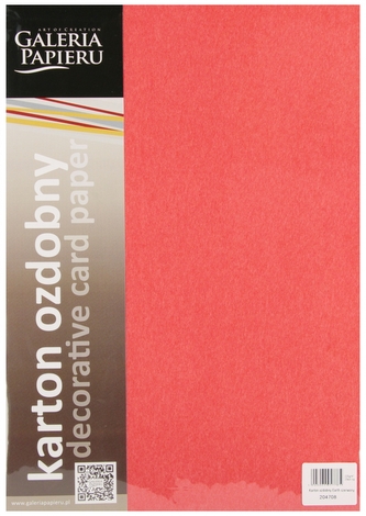 Karton ozdobny A4 czerwony 220g Earth 20ark GALERIA PAPIERU 204708 ARG Karton ozdobny A4 czerwony 220g Earth 20ark GALERIA PAPIERU 204708 ARG