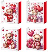 Dárková taška S - Medvídek se srdíčky